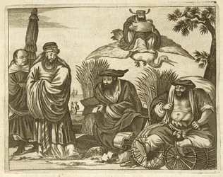 Chinese Merchants Consulting Fortune Tellers to Ensure a Safe Voyage, illustration from a description of Embassies to China, 1690